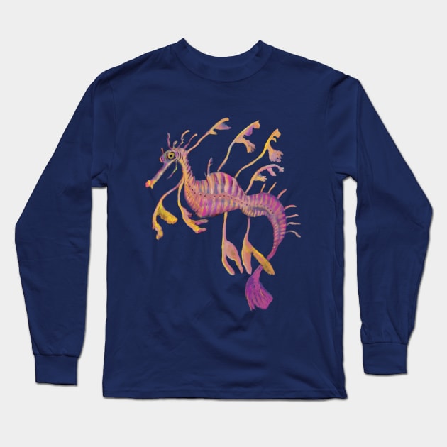 Hippocampus - Seahorse Long Sleeve T-Shirt by lordy